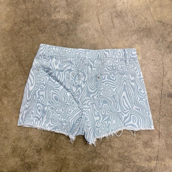 RSQ Marble swirl patterned retro jean shorts - Picture 5 of 6